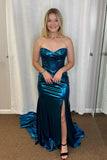 Sweetheart Black Metallic Mermaid Long Party HZ0307