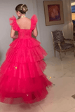 Fuchsia Tiered Ruffles Tulle Party HZ0307