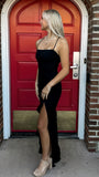 Black Split Evening Prom Dresses, HZ0307