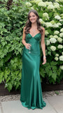 Charming Blue Sheath Prom Dresses Spaghetti Straps Beaded Party HZ0307