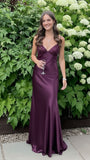 Charming Blue Sheath Prom Dresses Spaghetti Straps Beaded Party HZ0307
