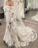 Classic Mermaid Lace Beaded Wedding Dresses Off The Shoulder Bridal HZ0307