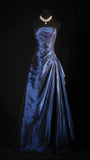 Classic Navy Blue Prom Dress, Vintage Long Party Dress, Beaded Luxury HZ0307