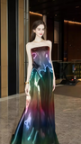 Colorful Strapless A-Line Prom Dresses, Sleeveless Birthday Dress, HZ0307