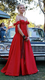 Custom Made Red A-line Prom Dresses Satin Evening Dress Long Birthday Party HZ0307