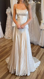 Ivory Mermaid Wedding Dress - Satin Bridal Gown with HZ0307