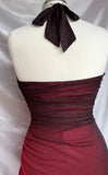 Glitter Halter Chiffon Prom Dress With Side Ruffle, HZ0307