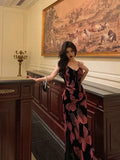 Gorgeous Mermaid Spaghetti Straps Pink Black Date Night Dress Prom Dresses Birthday Outfits, HZ0307