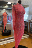 High Neck Tight Sequins Long Dress with HZ0307