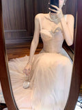 Light Pink A-line Prom Dresses Tulle Evening Party HZ0307