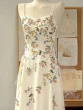 Sexy A line Spaghetti Straps Ivory Floral Satin Prom Dresses Birthday Outfits Evening Gown, HZ0307