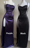 Sexy Bodycon Purple Evening Prom Dresses Slit Party HZ0307