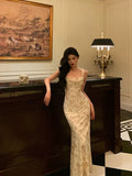 Sexy Sheath Straps Floral Satin Prom Dresses Birthday Outfits Evening Gown, HZ0307