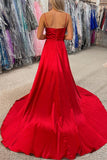 Simple Green A-line Spaghetti Straps Long Prom HZ0307