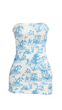 Strapless Floral Bodycon Homecoming Dresses Short Dress HZ0307
