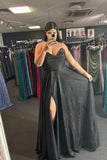 Strapless Black Long Formal Dress with HZ0307