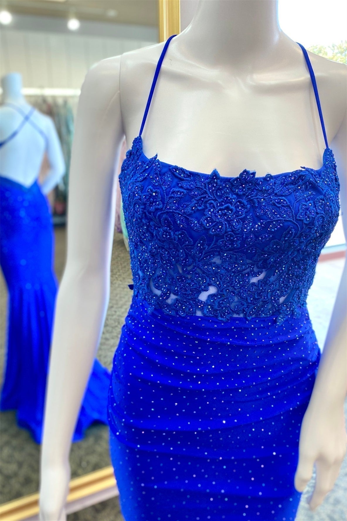 Dark Green Appliques Beaded Mermaid Long Formal HZ0307