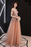 Stunning Champagne Sequins Long Formal HZ0307