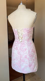 Summer Floral Homecoming Dresses Lace Up Back Short Prom Dress, HZ0307