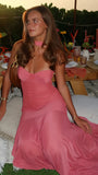 Sweet Pink Sheath Long Evening Prom HZ0307