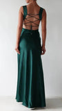 Elegant Sheath Square Neck Yellow Long Prom Dress with Criss Cross HZ0307
