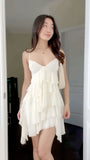 White Ruffle Homecoming Dress, Chiffon Short Prom Dresses, HZ0307