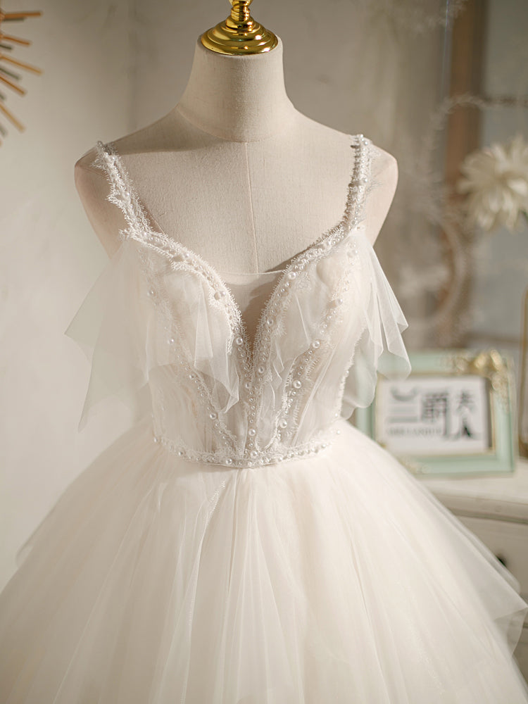 Sweet Ivory A-line Lace and Tulle Short Party HZ0307