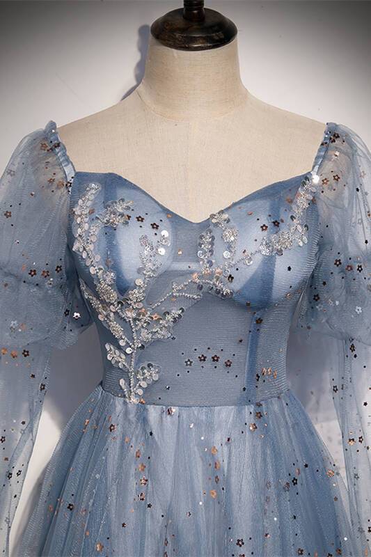 Blue A-line Tulle Fairy Dress with Short HZ0307