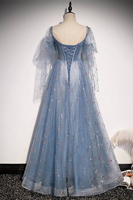 Blue A-line Tulle Fairy Dress with Short HZ0307