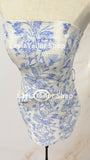 Bravo Floral Print Homecoming Dresses Strapless Mini Party Gown, HZ0307